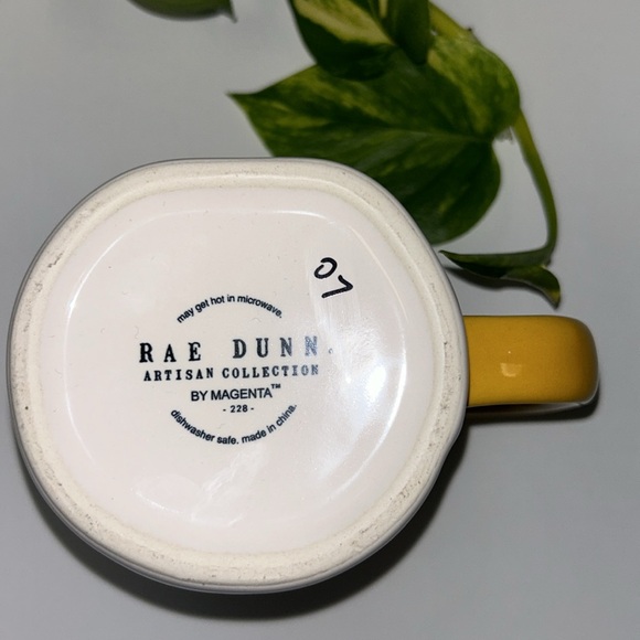 {Rae Dunn} "PARADISE" Mug - White with Yellow Handle and Interior - Picture 5 of 6